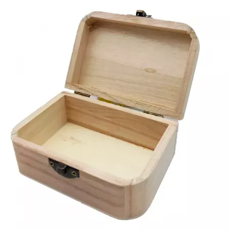 Caja de madera sin tratar con cierre bronce para manualidades Caja de madera sin tratar con cierre bronce para manualidades