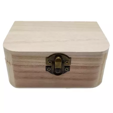 Caja de madera sin tratar con cierre bronce para manualidades Caja de madera sin tratar con cierre bronce para manualidades