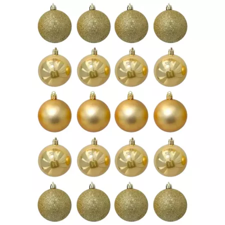 Pack 20 Bolas de Navidad Doradas 4 cm Surtidas y Elegantes