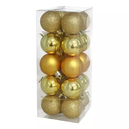 Pack 20 Bolas de Navidad Doradas 4 cm Surtidas y Elegantes