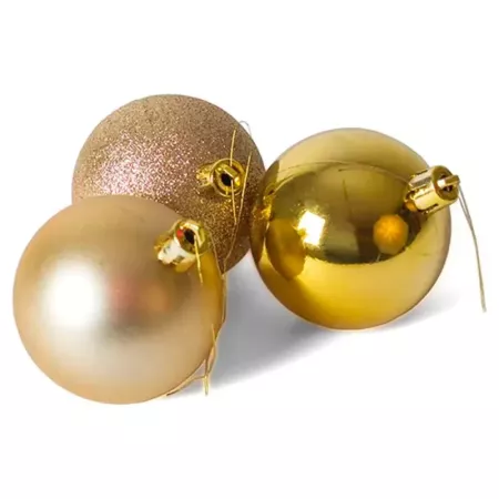 Pack 20 Bolas de Navidad Doradas 4 cm Surtidas y Elegantes