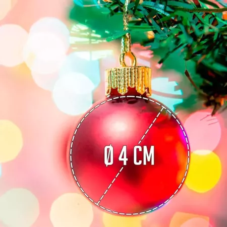 Pack 20 Bolas de Navidad Rojas 4 cm con Cordón Dorado