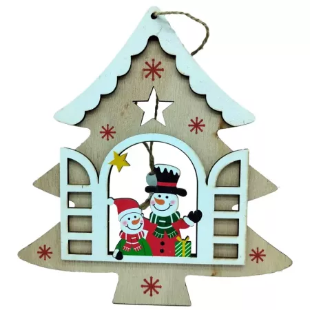 Pack 2 Colgantes Madera Navideños Balcón Decoración Festiva