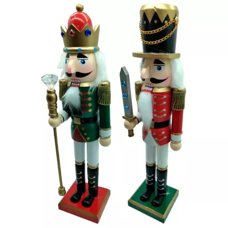 Figura Soldado Cascanueces Navideño de Madera 38 cm