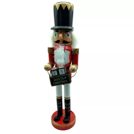 Figura Cascanueces Madera con Calendario Navideño 38 cm