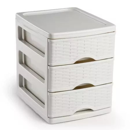 Cajonera Turia 3 Cajones Plástico Resistente para Escritorio Cajonera Turia 3 Cajones Plástico Resistente para Escritorio