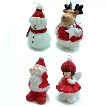 Pack 4 Velas Navideñas Decorativas Figuras Surtidas