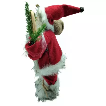 Figura Papá Noel Decorativa con Bolsa y Raquetas 30 cm Navidad