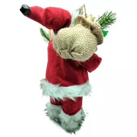 Figura Papá Noel Decorativa con Bolsa y Raquetas 30 cm Navidad