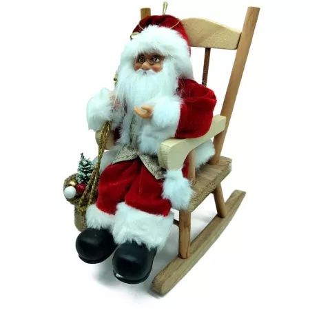 Figura Papá Noel Mecedora Navidad 22x12x20 cm Decorativa