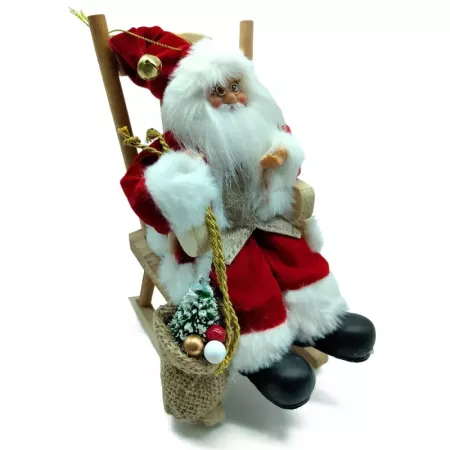Figura Papá Noel Mecedora Navidad 22x12x20 cm Decorativa