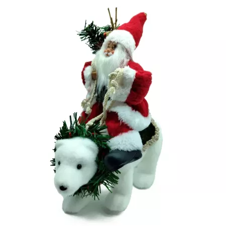Figura Papa Noel en Oso Polar 30 cm - Decoración Navidad