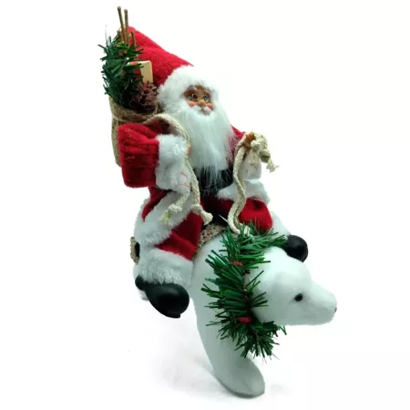 Figura Papa Noel en Oso Polar 30 cm - Decoración Navidad
