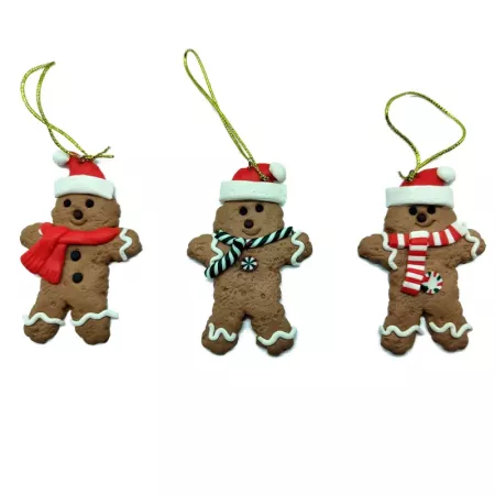 Pack 3 Colgantes Galletas Jengibre Navidad 9 cm