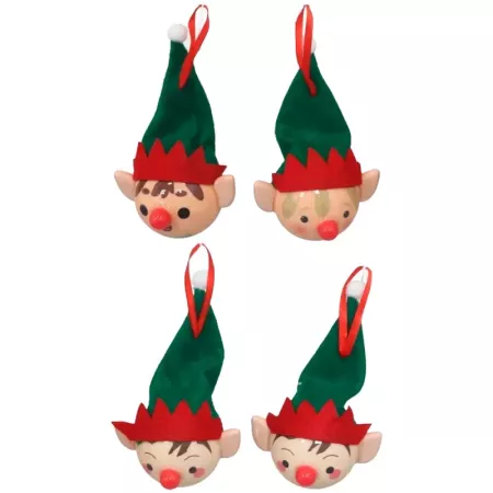 Colgante Navidad Cabeza de Elfo 8 cm Poliéster Sorpresa