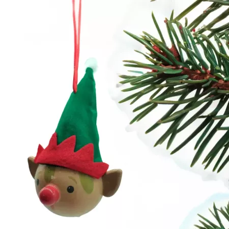 Colgante Navidad Cabeza de Elfo 8 cm Poliéster Sorpresa