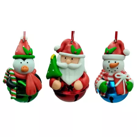 Colgante Navideño con Cascabel y Figuras Decorativas 5,5 cm Colgante Navideño con Cascabel y Figuras Decorativas 5,5 cm