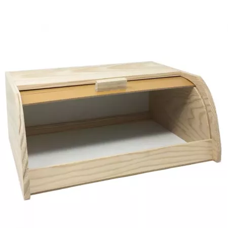Panera de Madera Natural con Tapa Corredera - 15x35x25 cm Panera de Madera Natural con Tapa Corredera - 15x35x25 cm