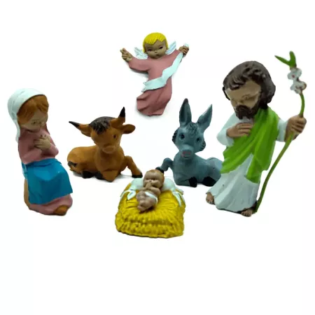 Set 6 Figuras Nacimiento Naïf en Marmolina – Decoración Navidad