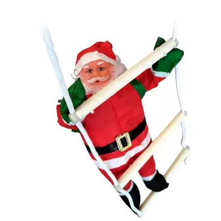 Muñeco Papa Noel 120 cm en Escalera para Decoración Navidad