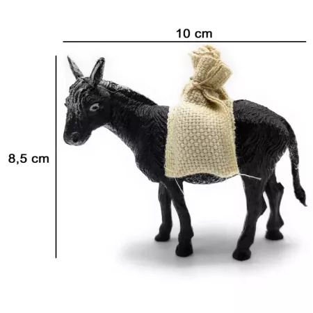 Figura de Burro con Sacos 10 cm para Belén Navideño Tradicional Figura de Burro con Sacos 10 cm para Belén Navideño Tradicional