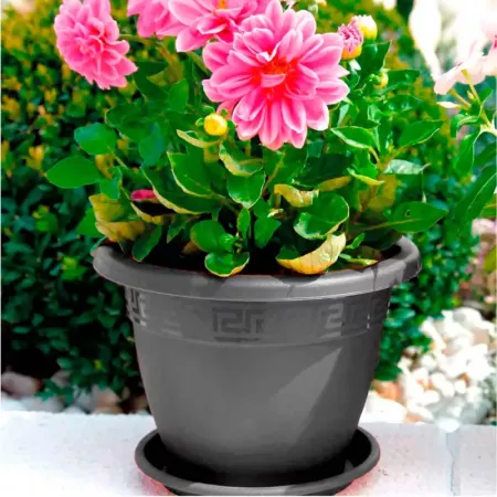 Tradineur - Maceta Redonda "Terracota" - Fabricado en Plástico - Macetero apto para Exterior e Interior del hogar - Ø 40 cm - Co
