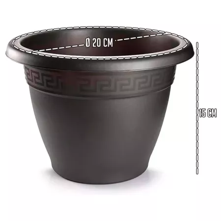 Maceta Redonda Terracota 20 cm Antracita Resistente Maceta Redonda Terracota 20 cm Antracita Resistente