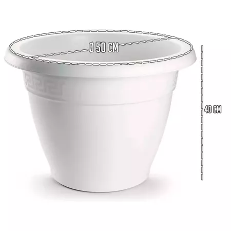 Tradineur - Maceta Redonda "Terracota" - Fabricado en Plástico - Macetero apto para Exterior e Interior del hogar - Ø 50 cm - Co