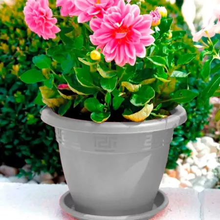Tradineur - Maceta Redonda "Terracota" - Fabricado en Plástico - Macetero apto para Exterior e Interior del hogar - Ø 50 cm - Co