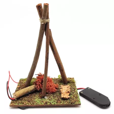 Fogata LED para Belén Resina | Decoración Navideña 15 cm Fogata LED para Belén Resina | Decoración Navideña 15 cm