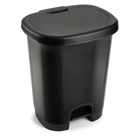 Tradineur - Cubo de basura con pedal - Fabricado en Plástico - Capacidad de 27 Litros - 45 x 38 x 32 cm - Color Negro. Tradineur - Cubo de basura con pedal - Fabricado en Plástico - Capacidad de 27 Litros - 45 x 38 x 32 cm - Color Negro.