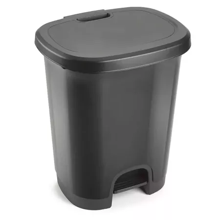Tradineur - Cubo de basura con pedal - Fabricado en Plástico - Capacidad de 27 Litros - 45 x 38 x 32 cm - Color Gris Oscuro Tradineur - Cubo de basura con pedal - Fabricado en Plástico - Capacidad de 27 Litros - 45 x 38 x 32 cm - Color Gris Oscuro