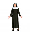 Disfraz monja, bata en blanco y negro para jóvenes y adultos para carnaval, halloween, celebraciones. Talla M