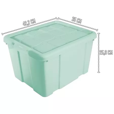 Tradineur - Caja de Almacenamiento con tapa - Fabricado en plástico - Contenedor para almacenar juguetes, Libros, ropa, mantas -