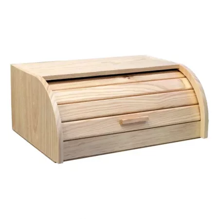 Panera de Madera Natural con Tapa Corredera - 15x35x25 cm Panera de Madera Natural con Tapa Corredera - 15x35x25 cm