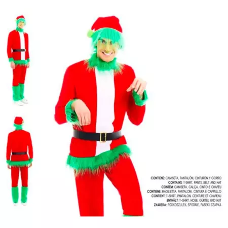 Disfraz Duende Verde Gruñón Adulto M - Navidad y Carnaval