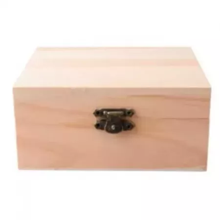 Caja de Madera Natural 12x12x5,3 cm con Cierre Metálico Caja de Madera Natural 12x12x5,3 cm con Cierre Metálico