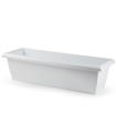 Tradineur - Jardinera de plástico sin plato, Modelo PLFT, tiesto, macetero de polipropileno, recipiente para plantas, flores, balcón, terraza, hogar (Blanco, 60 cm)