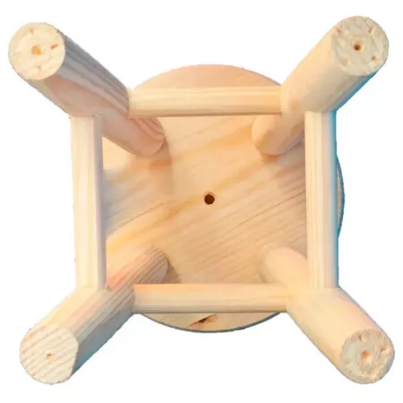 Mini Taburete Infantil de Madera Natural con Reposapiés Mini Taburete Infantil de Madera Natural con Reposapiés