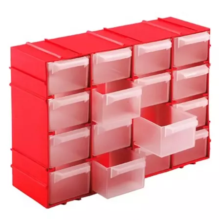 Organizador 16 Cajones Transparente Apilable, Plástico Resistente Organizador 16 Cajones Transparente Apilable, Plástico Resistente