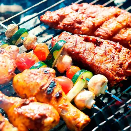 Parrilla Doble Portátil 45x45 cm | Perfecta para Camping Parrilla Doble Portátil 45x45 cm | Perfecta para Camping