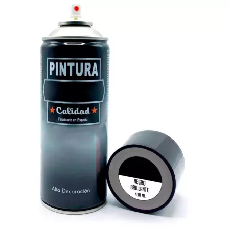 Spray de pintura negro brillante 400 ml para múltiples superficies Spray de pintura negro brillante 400 ml para múltiples superficies