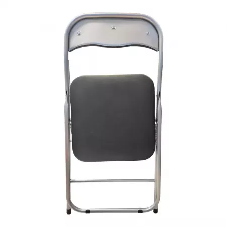 Silla Plegable Acolchada Negra con Reposapiés y Antideslizante Silla Plegable Acolchada Negra con Reposapiés y Antideslizante