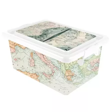 Tradineur - Caja de plástico con tapa y cierres laterales clip, cajón de almacenaje multiusos, ordenación, objetos, hogar, fabri Tradineur - Caja de plástico con tapa y cierres laterales clip, cajón de almacenaje multiusos, ordenación, objetos, hogar, fabri