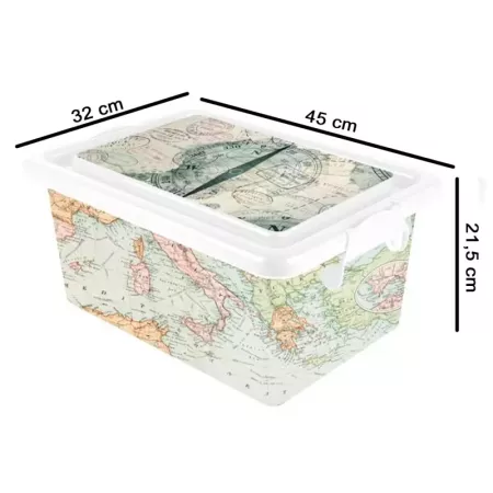 Tradineur - Caja de plástico con tapa y cierres laterales clip, cajón de almacenaje multiusos, ordenación, objetos, hogar, fabri Tradineur - Caja de plástico con tapa y cierres laterales clip, cajón de almacenaje multiusos, ordenación, objetos, hogar, fabri