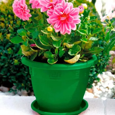 Tradineur - Maceta Redonda "Terracota" - Fabricado en Plástico - Macetero apto para Exterior e Interior del hogar - Ø 30 cm - Co