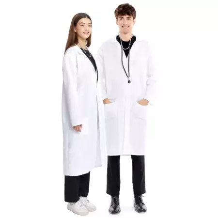 Bata Blanca Unisex XL Fibra Sintética - Disfraz Médico Ideal