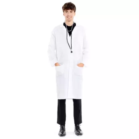 Bata Blanca Unisex XL Fibra Sintética - Disfraz Médico Ideal
