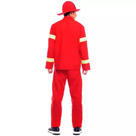 Disfraz de Bombero XL 100% Poliéster con Sombrero y Pantalón