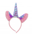 Tradineur - Diadema de unicornio lila para niños, combinar con disfraces en fiestas y celebraciones, carnaval (Infantil - Talla única)